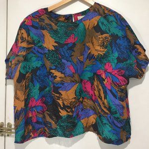 VINTAGE BRAEMAR MULTICOLOR SILK BLOUSES SIZE LP